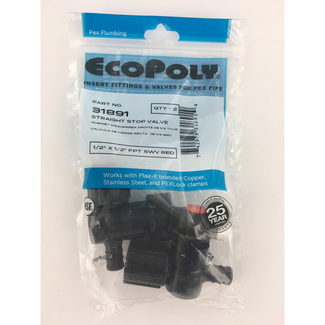 Flair-It Ecopoly 1/2 in. PEX Barb X 1/2 in. D FPT Plastic Swivel Valve, Pack of 10