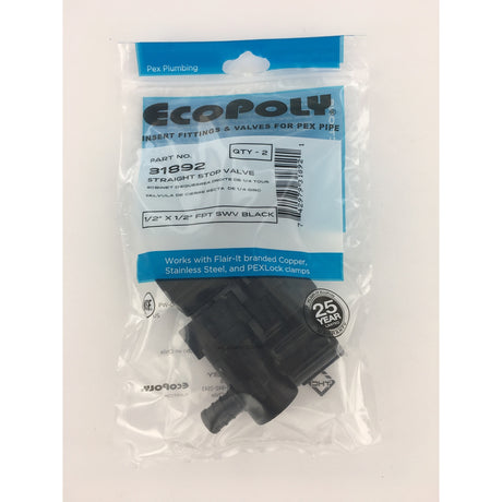 Flair-It Ecopoly 1/2 in. PEX Barb X 1/2 in. D FPT Plastic Swivel Valve, Pack of 10