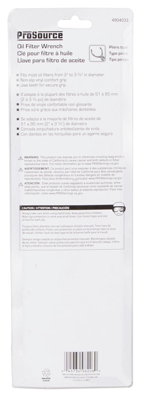 ProSource JL194203L Oil Filter Wrench Plier, Vinyl