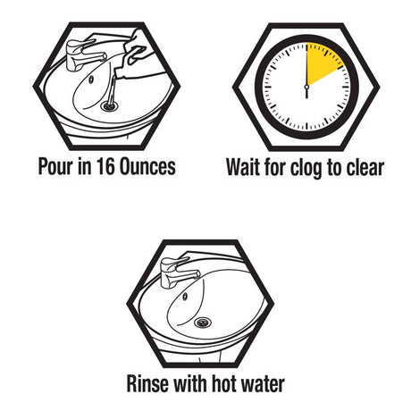 Zep Liquid Heat Gel Drain Opener 64 oz, Pack of 6