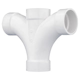 Charlotte Pipe Schedule 40 2 in. Hub X 2 in. D Hub PVC Reducing Double Fixture Fitting Tee 1 pk