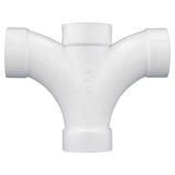 Charlotte Pipe Schedule 40 2 in. Hub X 2 in. D Hub PVC Reducing Double Fixture Fitting Tee 1 pk