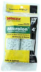 Whizz 73011 Mini Roller Cover, 3/8 in Thick Nap, 4 in L, Microlon Cover, 2/PK