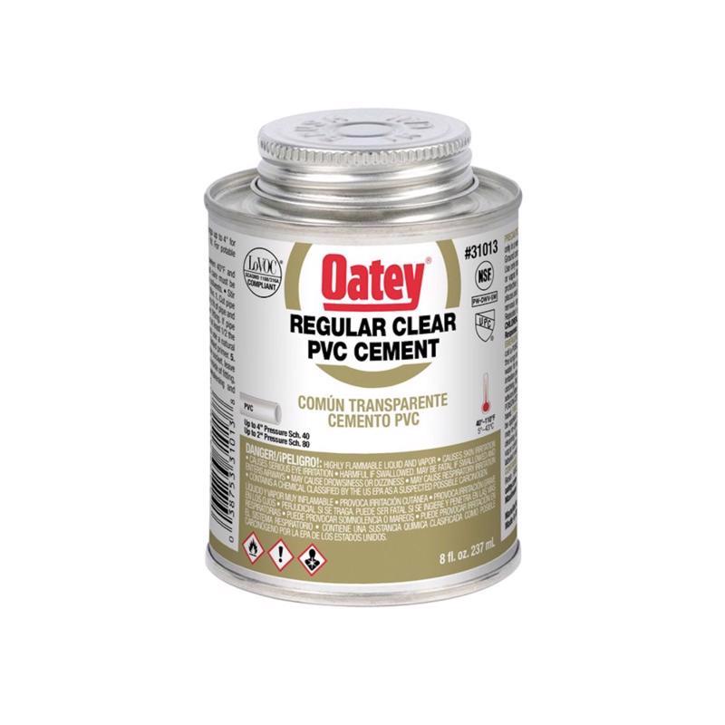Oatey Clear Cement For PVC 8 oz