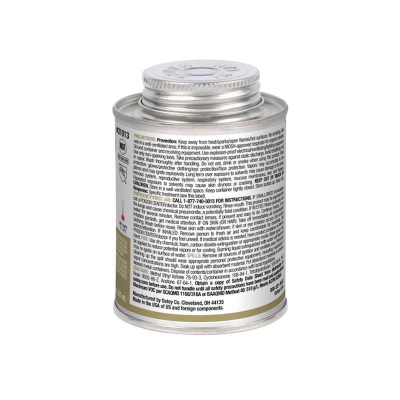Oatey Clear Cement For PVC 8 oz