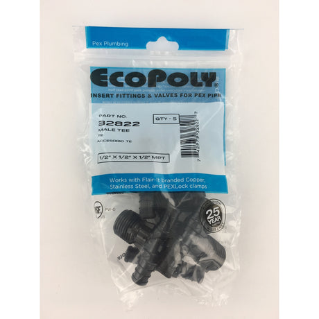 Flair-It Ecopoly 1/2 in. PEX Barb X 1/2 in. D PEX Plastic Tee
