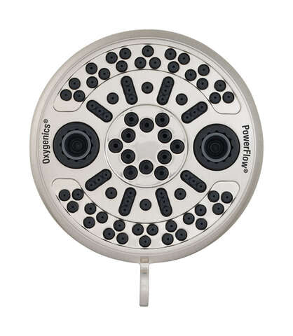 Oxygenics PowerFlow Brushed Nickel ABS Plastic 3 settings Showerhead 1.75 gpm, Pack of 4