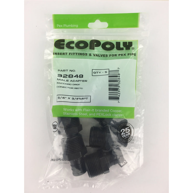 Flair-It Ecopoly 3/4 in. PEX Barb X 3/4 in. D MPT Plastic Male Adapter