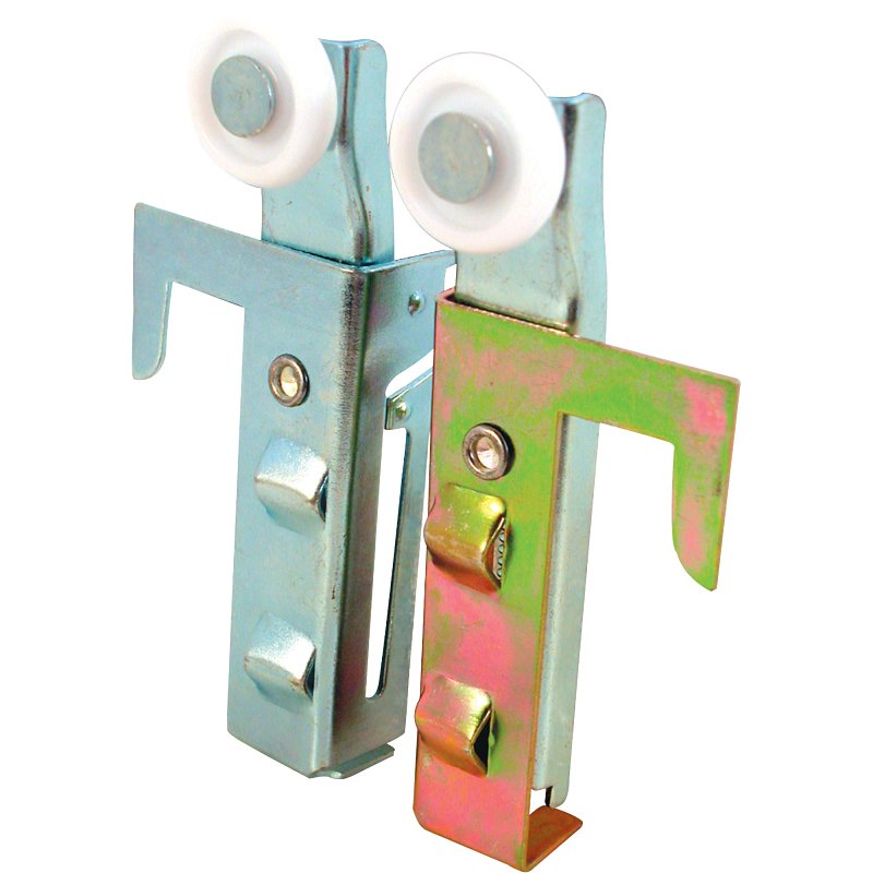 Prime-Line N 6548 Roller Assembly, 7/8 in Dia Roller, 1/4 in W Roller, Steel, Silver, 1-Roller, 40 lb, Top Mounting