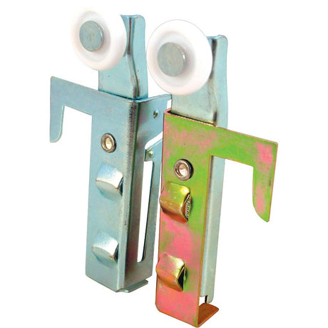 Prime-Line N 6548 Roller Assembly, 7/8 in Dia Roller, 1/4 in W Roller, Steel, Silver, 1-Roller, 40 lb, Top Mounting