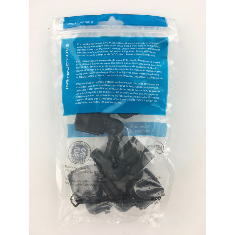 Flair-It Ecopoly 1/2 in. PEX Barb X 1/2 in. D FPT Plastic Swivel Elbow