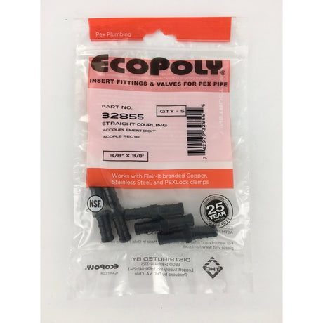 Flair-It Ecopoly 3/8 in. PEX Barb X 3/8 in. D PEX Plastic Coupling