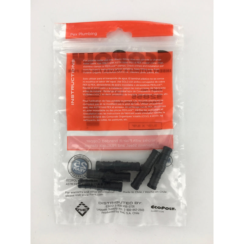 Flair-It Ecopoly 3/8 in. PEX Barb X 3/8 in. D PEX Plastic Coupling