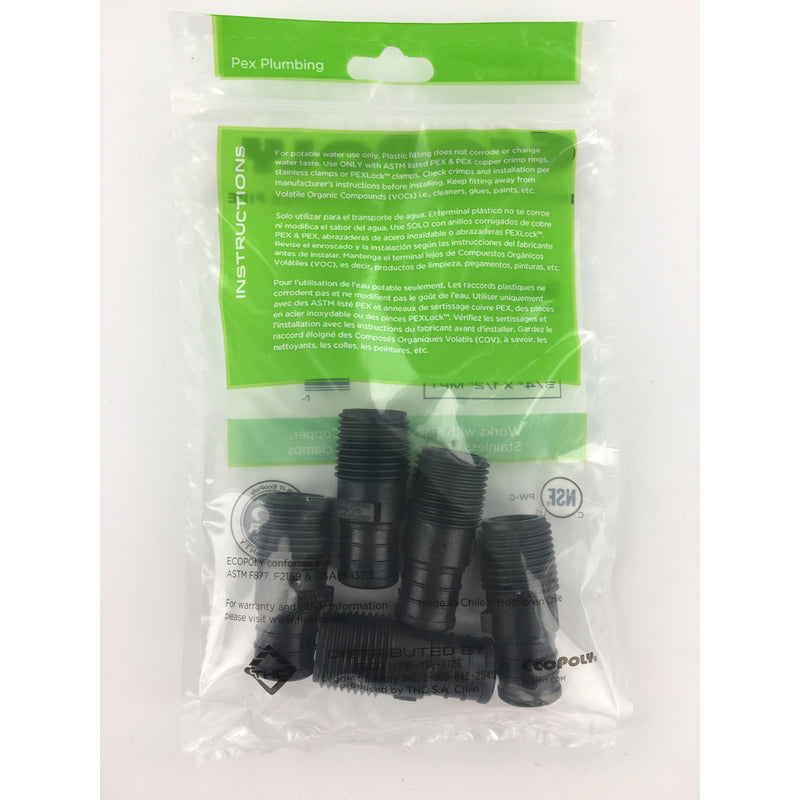Flair-It Ecopoly 3/4 in. PEX Barb X 1/2 in. D MPT Plastic Male Adapter