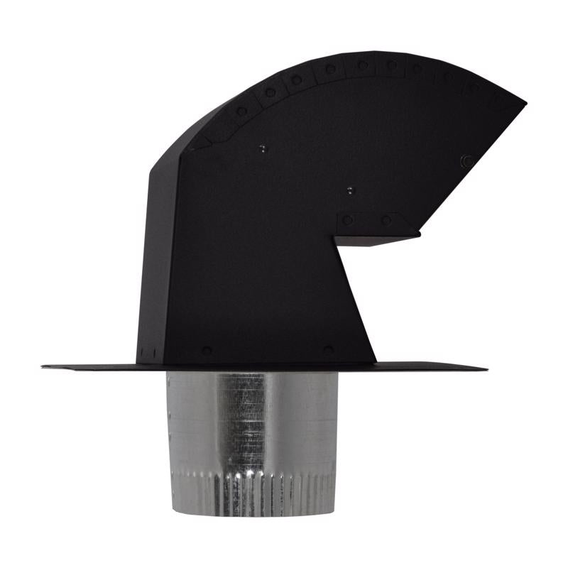 Imperial Premium 9 in. L X 4 in. D Black/Silver Galvanized Steel Roof Cap with Collar, Pack of 3