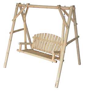 Seasonal Trends F12022 Log Swing and Frame Kit, 450 lbs Seating, Cedar Wood Frame, Nature Frame