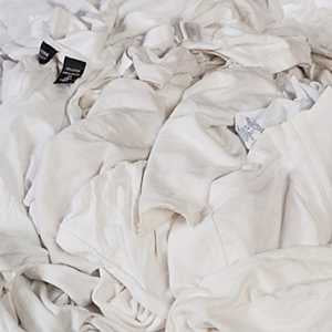 All Rags R701-50 T-Shirt Knit Rag, 15 in W, Cotton, White