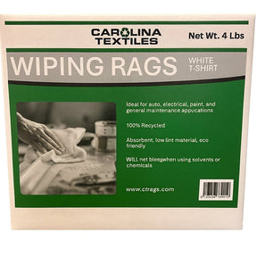All Rags R701-4LB-BOX Recycled T-Shirt Knit Rag, 15 in L, 15 in W, Cotton, White