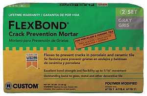 Custom FB50 Series Thin-Set Mortar, Gray, Powder, 50 lb Bag, Characteristic