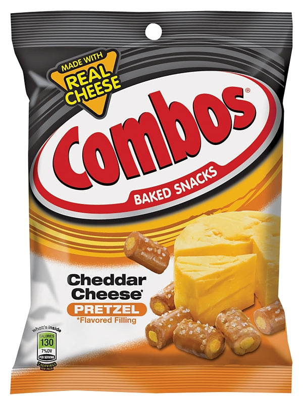 Combos MMM42005 Snacks, Cheddar Cheese Flavor, 6.3 oz Bag, Pack of 12