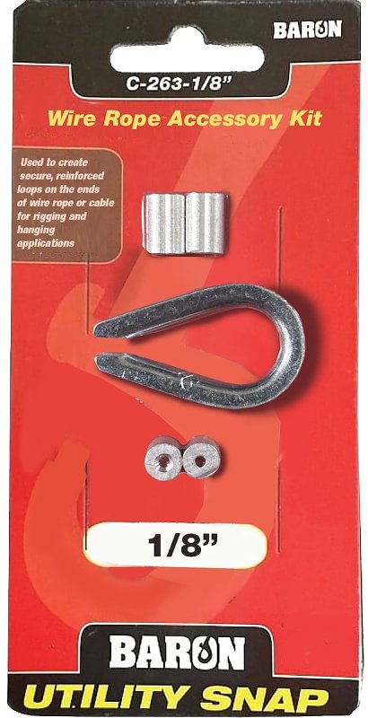 Baron C-262-1/4 Wire Rope, 1/4 in, Carded