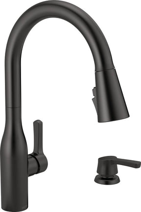 Delta Marca Series 19780Z-BLSD-DST Kitchen Faucet, 1.8 gpm, 1-Handle, 4-Faucet Hole, Metal, Matte, Deck