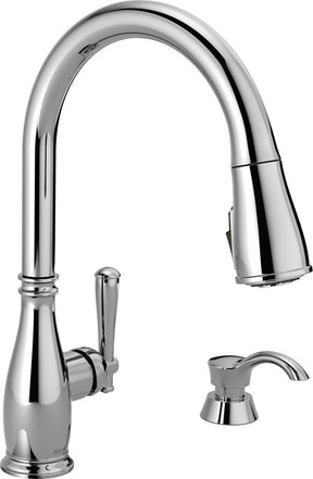 Delta Charmaine Series 19962Z-SD-DST Pull-Down Kitchen Faucet, 1.8 gpm, 1-Handle, 1, 2, 3, 4-Faucet Hole, Metal