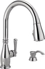 Delta Charmaine Series 19962Z-SD-DST Pull-Down Kitchen Faucet, 1.8 gpm, 1-Handle, 1, 2, 3, 4-Faucet Hole, Metal