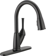 Delta Classic Series 19810-BL-DST Kitchen Faucet, 1.8 gpm, 1-Handle, 1, 3-Faucet Hole, Matte Black