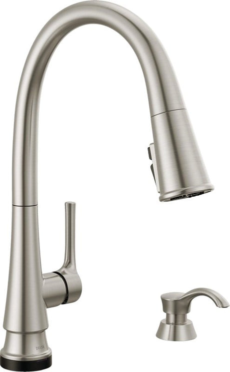 Delta Corwin 19856TZ-SPSD-DST Pull-Down Kitchen Faucet, 1.8 gpm, 1-Handle, 1, 3-Faucet Hole