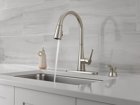 Delta Greydon 19826Z-SPSD-DST Pull-Down Kitchen Faucet, 1.8 gpm, 1-Handle, 1, 2, 3, 4-Faucet Hole