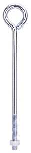 ProSource LR291 Eye Bolt, 1/2" Thread, Machine Thread, 3 in L Thread, 2-1/8 in Dia Eye, 461 lb Working Load, Steel, Pack of 10