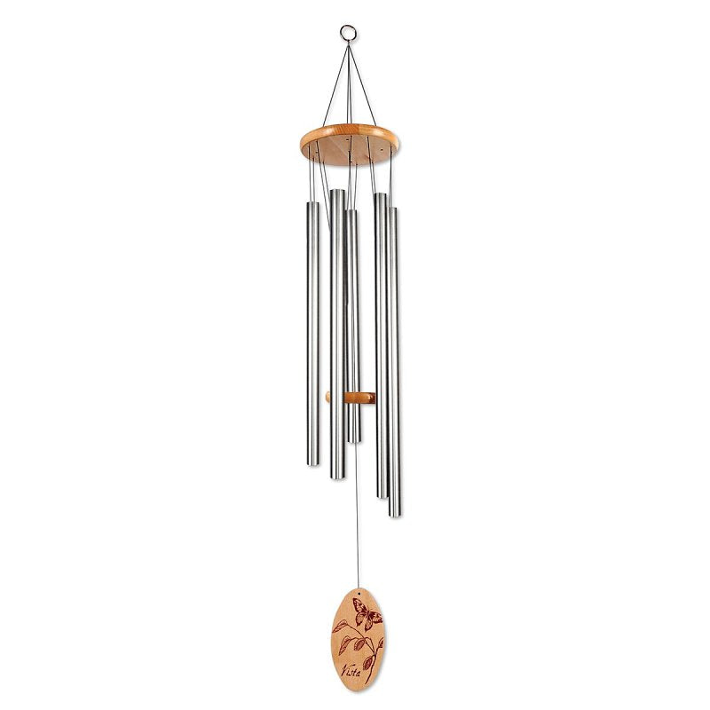 Sunset Vista Designs 90643 Wind Chime, 5 in L x 5 in W x 36 in H Dimensions, Silver