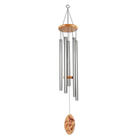 Sunset Vista Designs 90643 Wind Chime, 5 in L x 5 in W x 36 in H Dimensions, Silver