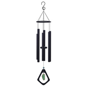 Sunset Vista Designs 93263 Wind Chime, Green Agate, Black