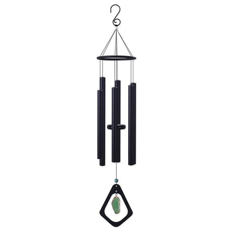 Sunset Vista Designs 93263 Wind Chime, Green Agate, Black