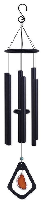 Sunset Vista Designs 93264 Wind Chime, Orange Agate, Black