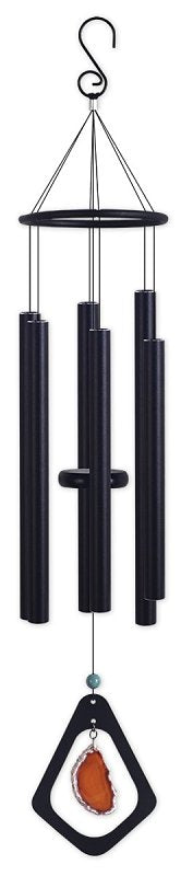 Sunset Vista Designs 93264 Wind Chime, Orange Agate, Black