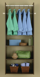 Easy Track RV1472-T Series Tower Closet, Truffle, 5/8 in W, 72 in H, 3-Shelf