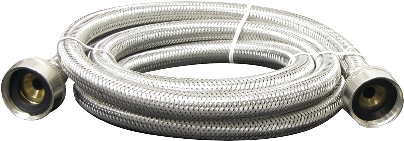Plumb Pak PP22816 Washing Machine Discharge Hose, 3/4 in ID, 6 ft L, FGH, Stainless Steel