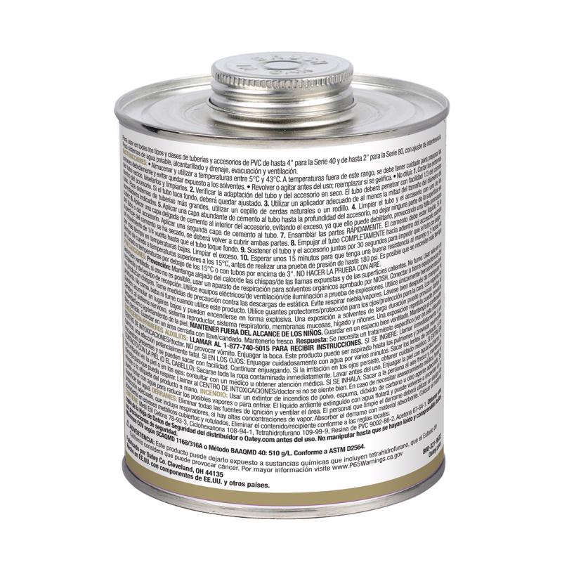 Oatey Clear Cement For PVC 32 oz