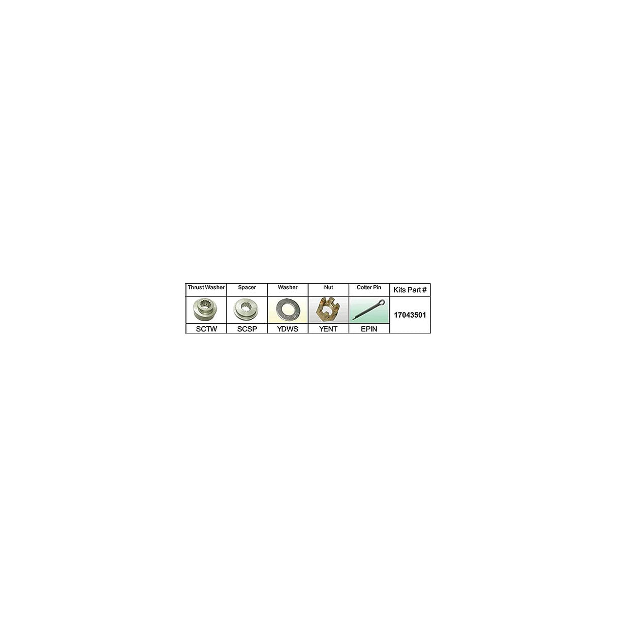 Solas 17043501 Fixed Hub Prop Hardware Kit - Suzuki, Type C