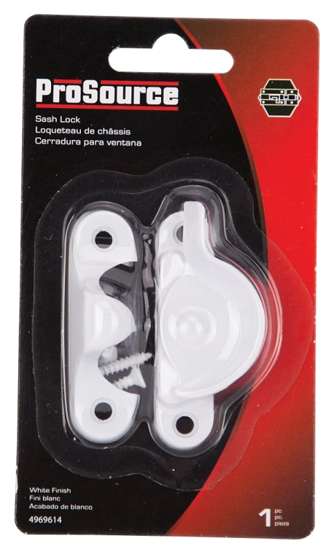 ProSource 802518W-PS Sash Cam Lock, Zinc, White