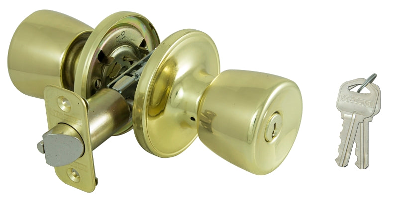 ProSource TS700BRA4V Entry Knob, POLISHED BRASS, K3, KW1 Keyway, 3 Grade, Pack of 3