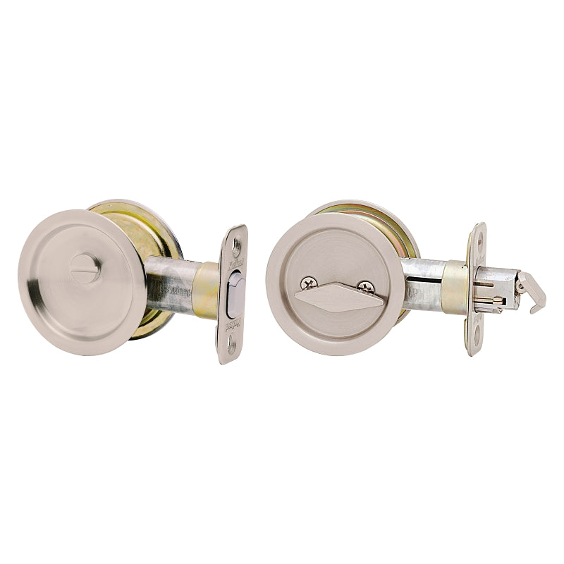 Kwikset 335 15 RND Privacy, Satin Nickel, 2-3/8 in Backset