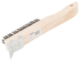 ProSource WB01416S Wire Brush with Scraper, 1-3/4 in L Trim, Metallic Bristle, 3/4 in W Brush, 10-7/8 in OAL