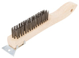 ProSource WB01416S Wire Brush with Scraper, 1-3/4 in L Trim, Metallic Bristle, 3/4 in W Brush, 10-7/8 in OAL