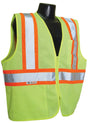 Radians SV22-2ZGML Economical Safety Vest with Two-Tone Trim, L, Unisex, Fits to Chest Size: 26 in, Polyester, Zipper