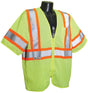 Radians SV22-3ZGM-2X Economical Safety Vest with Two-Tone Trim, 2XL, Polyester, High-Visibility Green, Zipper