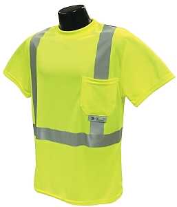 Radians ST11-2PGS-2X Safety T-Shirt, 2XL, Short Sleeve, Pullover, Hi-Vis Green